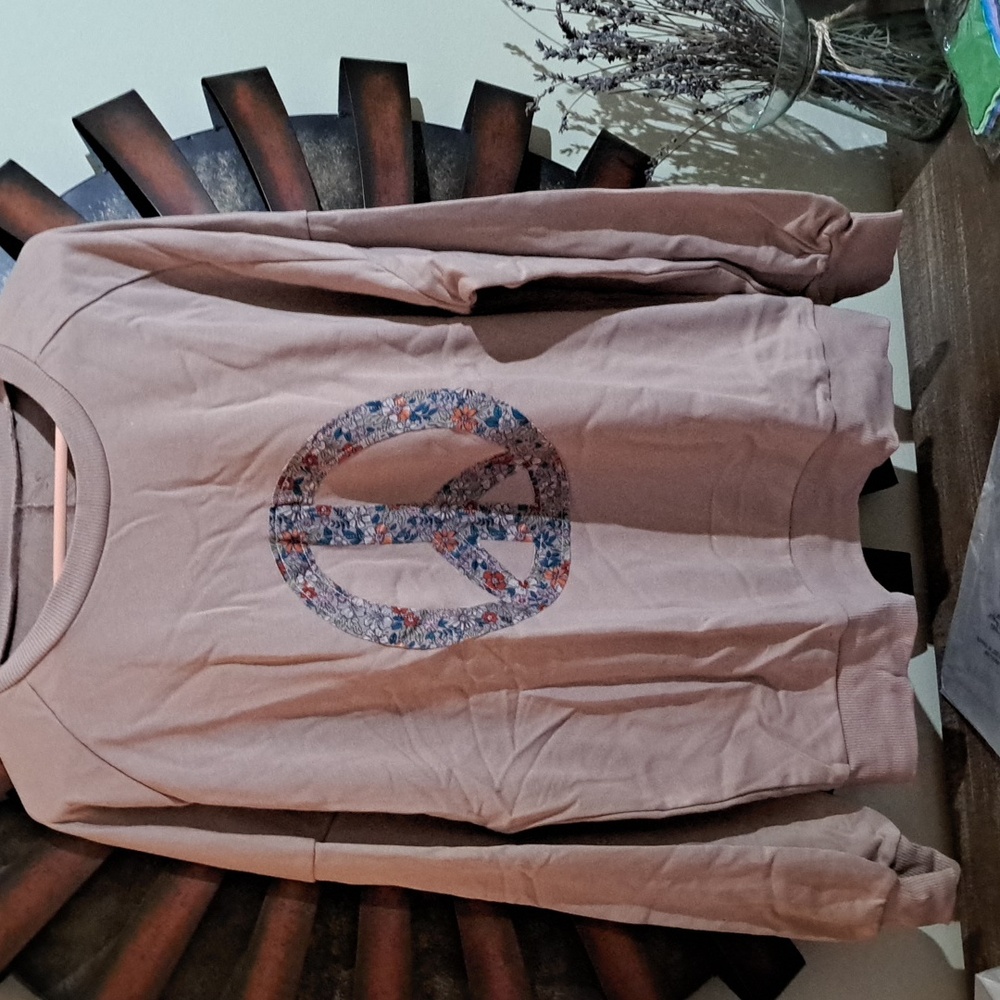 New Women's Pink Peace Sign Sweatshirt - Picture 13 of 15